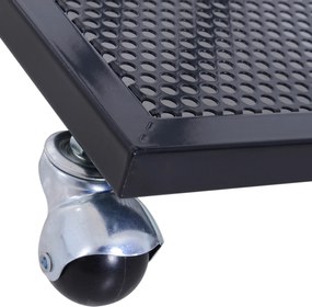 HOMCOM Stolik wózek na kółkach w kształcie litery C Mazerowany dł 51 x szer 36 x wys 65 cm Kolor czarny orzech | Aosom PL