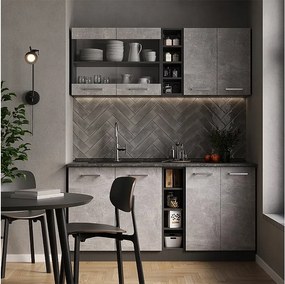 Pojedyncza kuchnia beton/antracyt 160x46x81.6 r-line