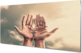 Szklany Panel Ręce Wzniesione ku Niebu