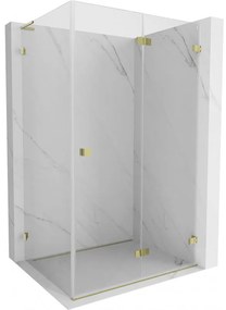 Mexen Lunar-F L kabina prysznicowa składana prawa 100 x 90 cm, transparent, złota - 836L-100-090-50-00-P
