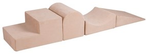 Kremowy aksamitny piankowy plac zabaw 4 szt. wysokość 30 cm 45x193 cm Montessori – Meowbaby