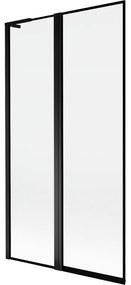 Mexen Mist L parawan nawannowy 2-skrzydłowy lewy 100 x 150 cm, czarna ramka, czarny - 8A9L-100-011-70-70-L