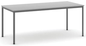 Stół jadalniany, 180x80 cm, ciemnoszara podstawa, szary