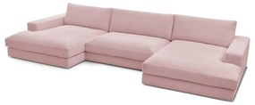 Różowy sztruksowy narożnik (w kształcie litery U) Leonard – Bobochic Paris