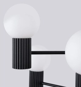 Czarna lampa wisząca ze szklanym kloszem Orbital – Sollux