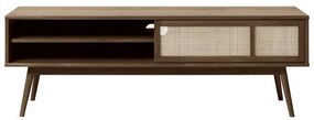 Ciemnobrązowa szafka pod TV w dekorze dębu 150x50 cm Barrali – Unique Furniture
