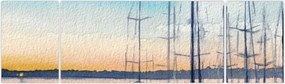 Obraz - Żeglarstwo, akwary (170x50 cm)