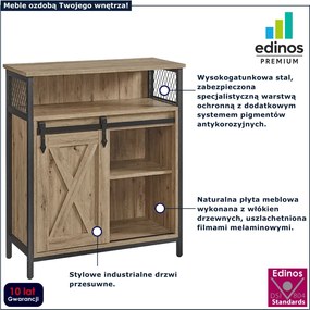Komoda w stylu loft z drzwiami przesuwnymi dab artisan - Frotto