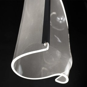 Wisząca lampa z transparentnym kloszem Cortina No.1 chrom