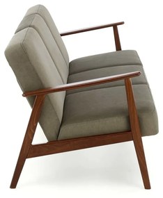 Sofa MILANO 3S oliwkowa/orzech trzyosobowa HALMAR