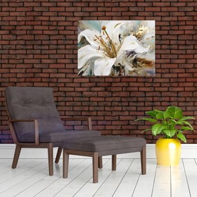 Obraz - Abstrakcja z lilią (70x50 cm)