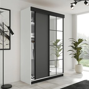 Szafa Przesuwna LAMARO 138 Biały/Grafit