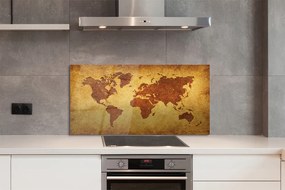 Panel nad Blat Kuchenny Stara Brązowa Mapa Świata