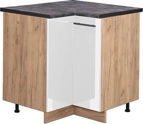 Szafka narożna biały wysoki połysk 80.5x60x82 fame-line