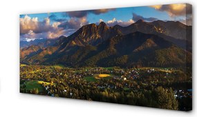 Obraz na płótnie Góry o Zachodzie Słońca