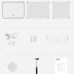 Organizer na buty KIMBERLY, 10 boksów, biały/przezroczysty SongmicsHome