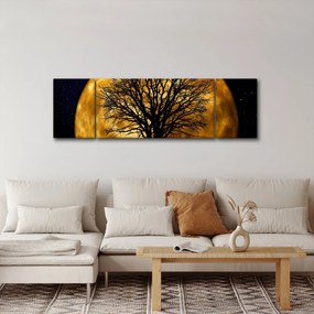 Obraz księżyca i sylwetki (170x50 cm)