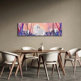 Obraz - Jednorożec w magicznym lesie (170x50 cm)
