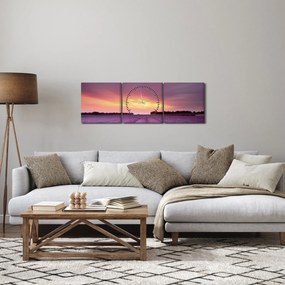 Obraz - Pole lawendy (z zegarem) (90x30 cm)