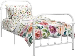 Białe metalowe łóżko 90x200 cm D2-T88