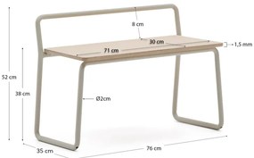 Beżowo-naturalna ławka Tinn – Kave Home