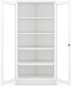 Szafa przeszklona medyczna, witryna lekarska AMELIA, 900 x 1850 x 400 mm, biała