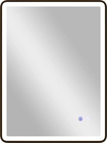 HOMCOM LED Lustro łazienkowe z funkcją przeciwmgielną, lustro do makijażu z oświetleniem, 80 x 60 cm, czarna rama | Aosom PL