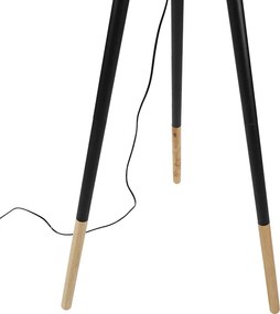 Zestaw lampy stołowej i podłogowej z czarnym kloszem - Pip