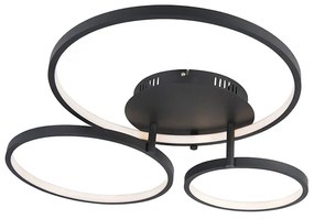 Nowoczesna lampa sufitowa czarna z wbudowanym LED i ściemniaczem - Rondas Nowoczesny Oswietlenie wewnetrzne