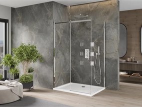 Mexen Omega kabina prysznicowa rozsuwana 100 x 80 cm, transparent, chrom + brodzik Flat - 825-100-080-01-00-4010