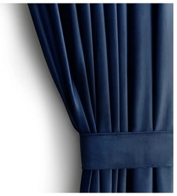 Ciemnoniebieska aksamitna zasłona częściowo zaciemniająca (dimout) 140x270 cm Eyelets – Restilo