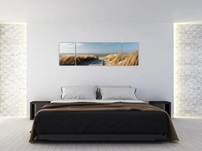 Obraz - Piaszczysta plaża na wyspie Langeoog, Niemcy (170x50 cm)
