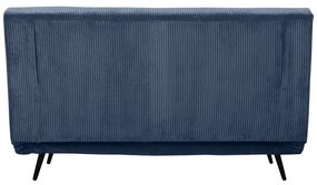 Niebieska sztruksowa rozkładana sofa 140 cm Mallory – Støraa
