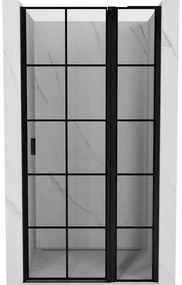 Mexen Mist L drzwi prysznicowe uchylne prawe 95 cm, czarna kratka, czarne - 8A4L-095-000-70-77-P