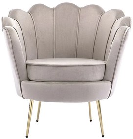 Fotel z welurową powłoką taupe DANDELION marki Pascal Morabito