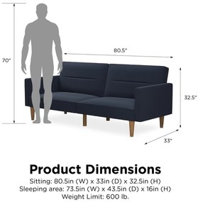 Ciemnoniebieska rozkładana sofa Støraa Mainstays