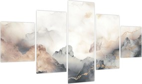 Obraz - Górska abstrakcja z teksturą marmuru (125x70 cm)
