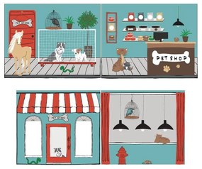 Zasłona dziecięca do łóżka 4 szt. 195x75 cm Pet Shop – Vipack