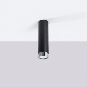 Lampa sufitowa nowoczesny Alvor, stal - 1 źródło światła 4000K - L.6 x H.22.5 cm - czarny/chrom