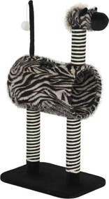 PawHut Drapak Zebra Design Tunelem 3 Poziomy Czarno Biały Stylowy i Funkcjonalny 485x35x93cm | Aosom PL