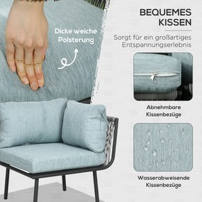 Outsunny Zestaw Mebli Ogrodowych Rattanowych 4 Części Aluminiowe Ramy Poduszki Komfort Balkon Elegancki Design | Aosom PL