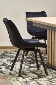 Krzesło tapicerowane K520 VELVET czarne obracane HALMAR