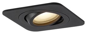 Zewnetrzna Zestaw 6 okrągłych, wpuszczanych reflektorów czarnych GU10 50 mm, obrotowych i odchylanych IP44 - Alberto Nowoczesny Oswietlenie zewnetrzne