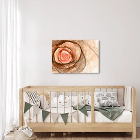 Obraz - Abstrakcyjny róż z białym tłem (70x50 cm)