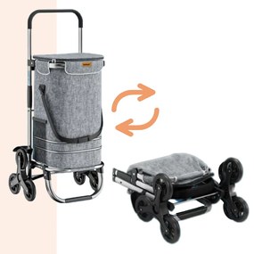 Jurhan Torba na zakupy na kółkach do schodów COMFORT, 50l, szara