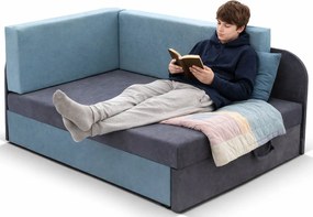 Młodzieżowy szaro-niebieski tapczan rozkładany C4-C47