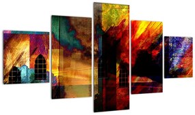 Obraz - Kolorowa abstrakcja miasta (125x70 cm)