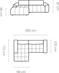 Narożnik SAVIO Lewostronny z Elektryczną Regulacją wolnostojący tkanina KANSAS 15 Szary WERSAL