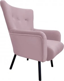 Fotel TULIP tkanina Welur noga metalowa Uszak luksusowy komfort salonu : Kolor nogi - Czarna, Kolor tkaniny - VELVET - MG55