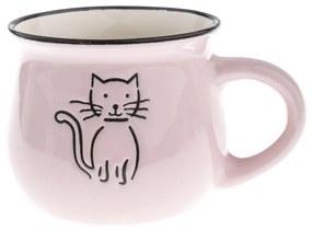 Kubek ceramiczny Cat 75 ml, różowy